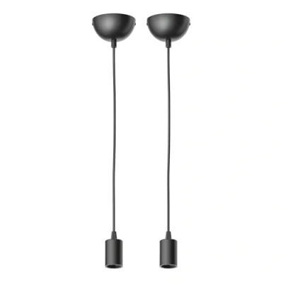 Afbeelding van ledscom.de 2 stuks DORI hanglamp/hanglamp, matzwart, 1 x E27 max. 60 W