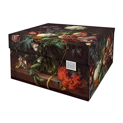 Afbeelding van Dutch Design Storage Box Flowers Multi color / 39,5 cm x 32 21 FSC gecertificeerd golfkarton volledig recyclebaar