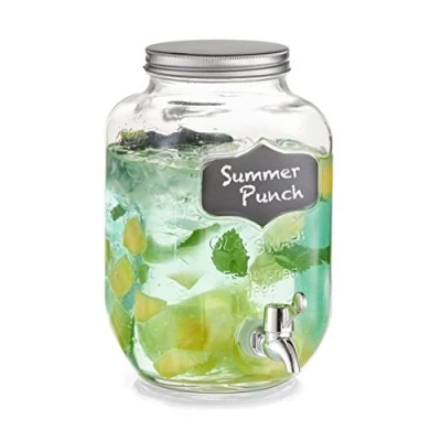Afbeelding van Zeller Drankdispenser Glas 3,8L Krijtlabel Koude/Warme Dranken
