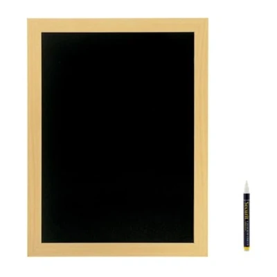 Afbeelding van Wandkrijtbord Securit, Woody, Teak, 40(b)x60(h)cm, incl 1 krijtstift