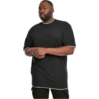 Image de Urban Classics Contrast Tall Tee T Shirt Homme, Multicolore (Blk/Wht), 3XL