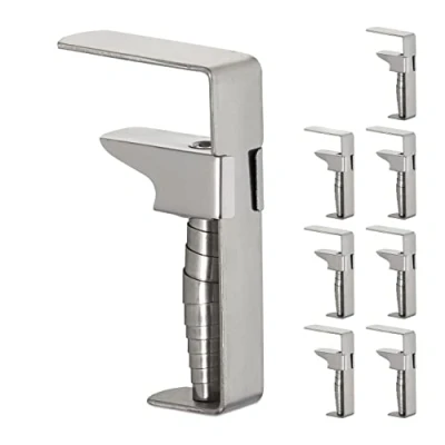 Afbeelding van Relaxdays 8 stuks verstelbare tafelkleedklemmen voor dikke tafels, van roestvrij staal, tot 4 cm dik, zilver