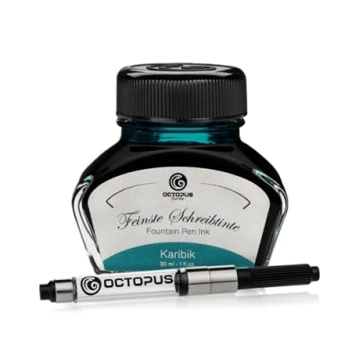 Afbeelding van Octopus Fluids Karibik schrijfinkt met converter, vulpeninkt, turquoise 30 ml