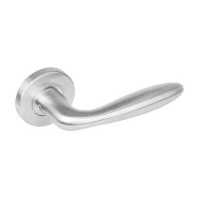 Afbeelding van Intersteel Deurklink RVS Jupiter op geveerde rozet met nokken Ø53x8 mm