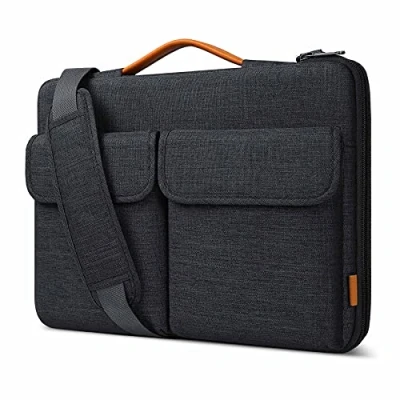 Afbeelding van Inateck 360 bescherming 14 inch beschermhoes compatibel met 15,3 MacBook Air M3/M2 2024 2023, Chromebook Notebook, Matebook D14, 14,4 Surface Laptop Studio, zwart/grijs