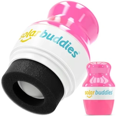 Afbeelding van Solar Buddies Penelope Pink Zonnebrandcrème Applicator Herbruikbare roll on sponsapplicator voor zonnebrandcrème, Zonnebrand en lotion kinderen, volwassenen gezinnen Zonnebrandroller