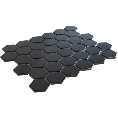 Afbeelding van The Mosaic Factory Barcelona Hexagon Black Glossy 5,1x5,9 cm