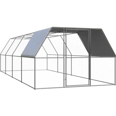 Afbeelding van vidaXL Kippenhok 3x8x2 m gegalvaniseerd staal