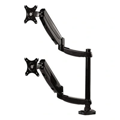 Image de Fellowes Platinum Series bras vertical pour 2 écrans (avec pince ou vis) noir