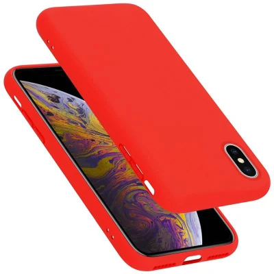 Afbeelding van Cadorabo Hoesje geschikt voor Apple iPhone X / XS in LIQUID ROOD Beschermhoes gemaakt van flexibel TPU silicone Case Cover