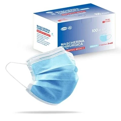 Afbeelding van Stone&amp;Stone 50 stuks chirurgisch masker voor kinderen, type IIR, gepeperd, CE gecertificeerd, 3 lagen, BFE 98% maskers, EN14683 2019, Duits testrapport (turquoise)