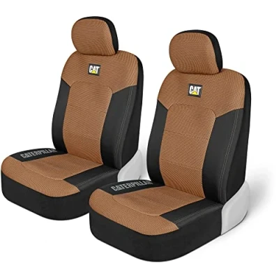 Afbeelding van Cat® MeshFlex 2 stuks autostoelhoezen voor auto&#039;s, vrachtwagens en SUV&#039;s, beige, voorstoelhoezen, vrachtwagenstoelhoezen met comfortabele mesh achterkant, binnenhoezen