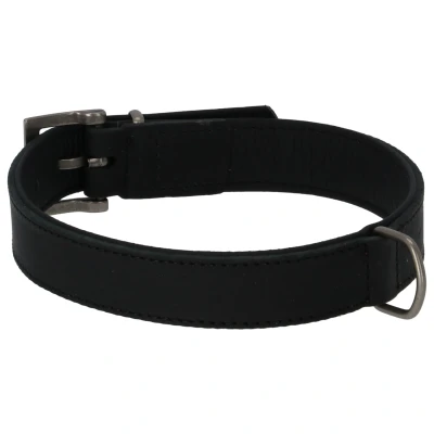 Afbeelding van Adori Halsband Vetleder Gevoerd Zwart&amp;Zwart Hondenhalsband 55x2.5 cm