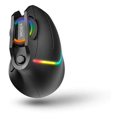 Afbeelding van KROM KAOX NXKROMKAOX verticale optische gamingmuis, RGB, 7 programmeerbare toetsen, 6400 dpi, 6 kleuren, kleur zwart