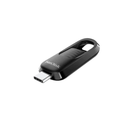 Afbeelding van SanDisk Ultra Slider USB stick type C 512 GB met snelle prestaties, tot 400 MB/s leessnelheid, 3.2 Gen 1, intrekbare connector, sleutelhanger, zwart