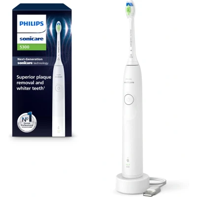Afbeelding van Philips Sonicare 5300 Series Elektrische Tandenborstel Wit Wittere tanden HX7108/01
