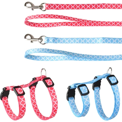Afbeelding van Flamingo Kittenharnas + Lijn Amsi Kattentuigje Assorti 15 25cm 10mm