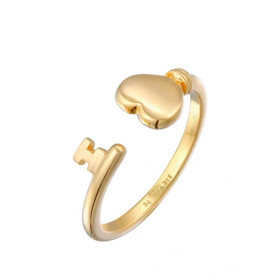 Afbeelding van Elli Heart KEY LOVE Ring goldcoloured, Dames, Maat: 54, Gold coloured