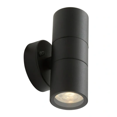 Afbeelding van Ansell Wandlamp Acero Up En Down Zwart Gu10 Ip44 LEDdirect.nl