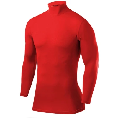 Afbeelding van Compressietop met Lange Mouwen Mockhals voor Heren en Jongens Team Red (Rood), XL