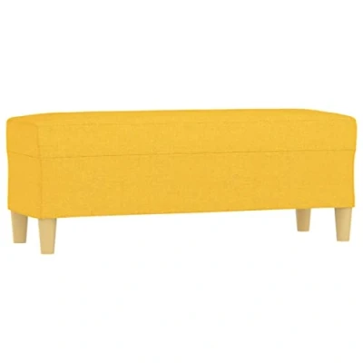 Afbeelding van Bankje 100x35x41 cm stof lichtgeel