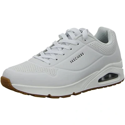 Image de Skechers Uno Stand On Air Homme Baskets Sneaker, Blanc White Durabuck Trim Wht, 41.5 EU