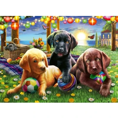 Image de Puzzle Ravensburger Chats au pique nique, 100 pièces XXL