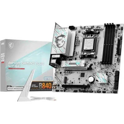 Afbeelding van MSI B840M Gaming Plus WIFI6E mATX moederbord voor AMD Ryzen 9000/8000/7000, AM5 DDR5 Memory Boost (8000+ MT/s OC), PCIe 4.0 x16, M.2 Gen4, WLAN 6E, 2.5G LAN