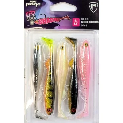 Image de Fox Rage Slick Shad UV Mixed Colour Packs 5pcs 9cm