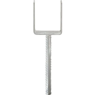 Afbeelding van Grondankers 6 st 8x6x30 cm gegalvaniseerd staal zilverkleurig