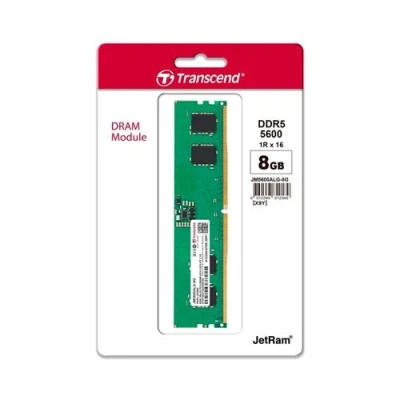 Image de Transcend JetRAM DDR5 module 8 Go DIMM 288 broches 2800 MHz / PC5 44800 CL46 1.1 V mémoire sans tampon on die ECC