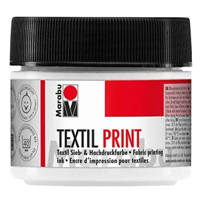 Afbeelding van Marabu 17030050970 100 ml titanium wit textieldruk, zeefdruk en hogedruk op waterbasis, geurloos lichtecht, lange open levensduur, voor licht donker textiel