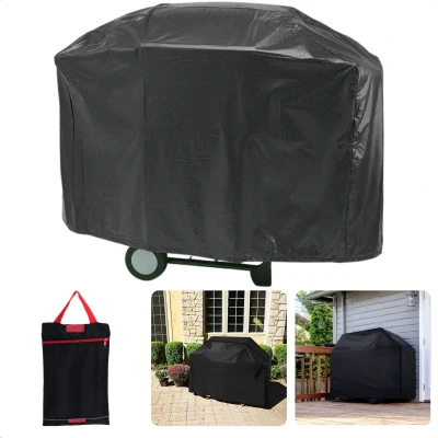 Afbeelding van Cheqo® Afdekhoes BBQ Rechthoekig Barbecue Hoes 82x62x50cm Zwart Kunststof (PEVA) Met Opbergzak