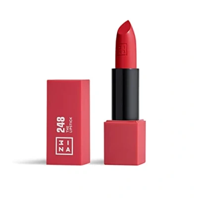 Image de 3INA MAKEUP The Lipstick 248 Rouge Rubis à Lèvres avec Vitamin E et Beurre de Karité Couleur Ultra Pigmentée Parfum Vanille Vegan Cruelty Free