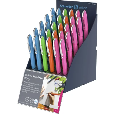 Afbeelding van Schneider vulpennen Wavy display 30 stuks S 306562