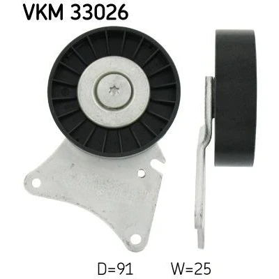 Afbeelding van Geleide rol/omdraairol, Poly V riem SKF VKM 33026