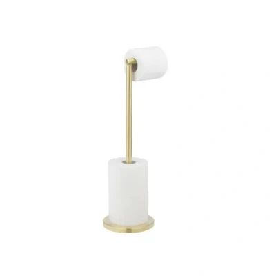 Afbeelding van WENKO Toiletrolhouder 2 in 1 RVS mat goud Reserverolhouder WC Rolhouder