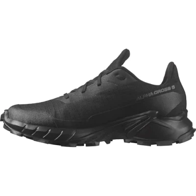 Afbeelding van Salomon Alphacross 5 GTX Outdoorschoenen, Dames, Maat: 38 2/3, Black/ebony Kunststof/ textiel