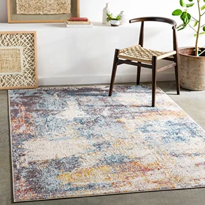 Afbeelding van SURYA Vloerkleed Woonkamer, Slaapkamer Modern Abstract Tapijt VALERIE Meerkleurig/Blauw 160x213 cm