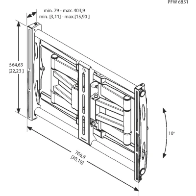 Afbeelding van Vogel&#039;s PFW 6851 Display wandsteun, draai /kantelbaar, 80 kg