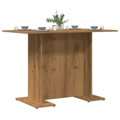 Afbeelding van vidaXL Eettafel 110x60x75 cm bewerkt hout artisanaal eikenkleurig