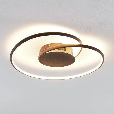 Afbeelding van Lindby LED plafondlamp Metaal, kunststof H: 8 cm roest