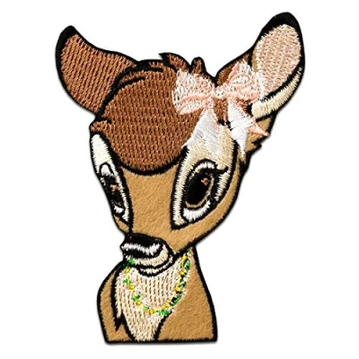 Afbeelding van Patch Bambi hoofd Disney dier kinderen bruin 6 x 8 cm geborduurde patches om op te strijken