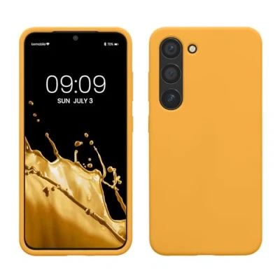Afbeelding van kwmobile telefoonhoesje geschikt voor Samsung Galaxy S23 Hoesje met siliconen coating Smartphone case in mango