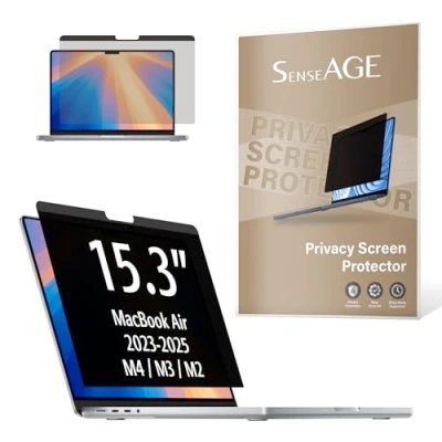 Afbeelding van SenseAGE Magnetische privacyfilter voor MacBook Air 15,3&quot;, eenvoudig aan en uit te trekken, blauwlicht, anti reflectie, compatibel met Apple Mac Laptop 15&quot; (2023, M2)