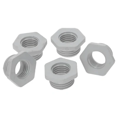 Afbeelding van Kalitec G6161200 5 stuks M16/M12 verloopstuk van lichtgrijs kunststof, zeskantige kabelwartelverloopstuk, binnendraad M16, buitendraad IP68