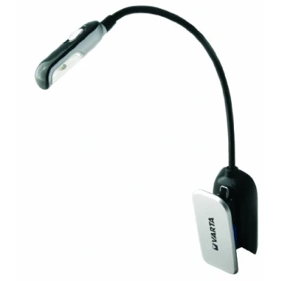 Afbeelding van Varta 5 mm LED Book Light incl. 2 x CR2032 knop leeslamp werktafellamp tafellamp voor Kindle, boek, muziekstandaard, toetsenbord met flexibele hals, zwart