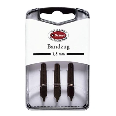 Afbeelding van Brause 318015B Kalligrafieveren voor vulpen, 3 metalen veren, 1,5 mm, Made in Germany