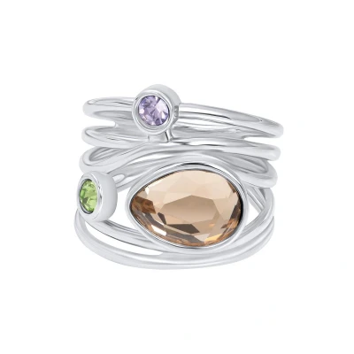 Afbeelding van Fame Bloom Violet Zilverkleurig Dames Ring