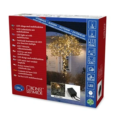 Afbeelding van Konstsmide 3615 800 Micro lichtketting Buiten Energielabel: G (A G) werkt op het lichtnet Aantal lampen 120 LED Barnsteen Verlichte lengte: 19.04 m